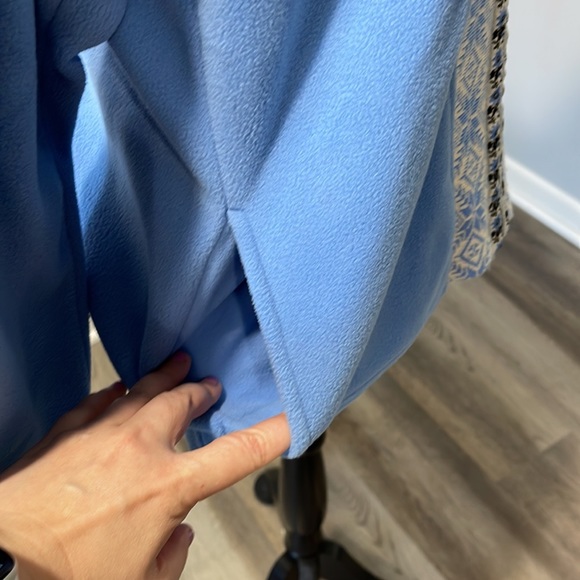 Women’s L.L. Bean Nordic Snowflake Blue Fleece full zip Sweater Size medium - Picture 8 of 16